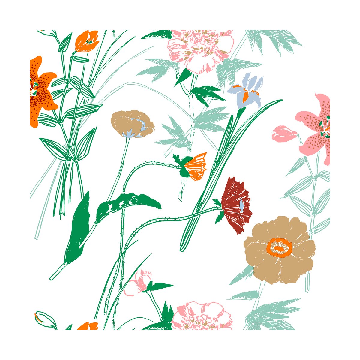 Marimekko Serviette Puutarhakutsut 33x33 cm Lot de 20 White
