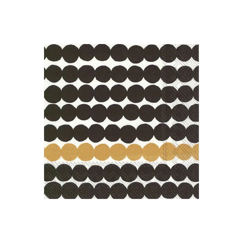 Serviette Räsymatto 33x33 cm Lot de 20, Noir-doré Marimekko
