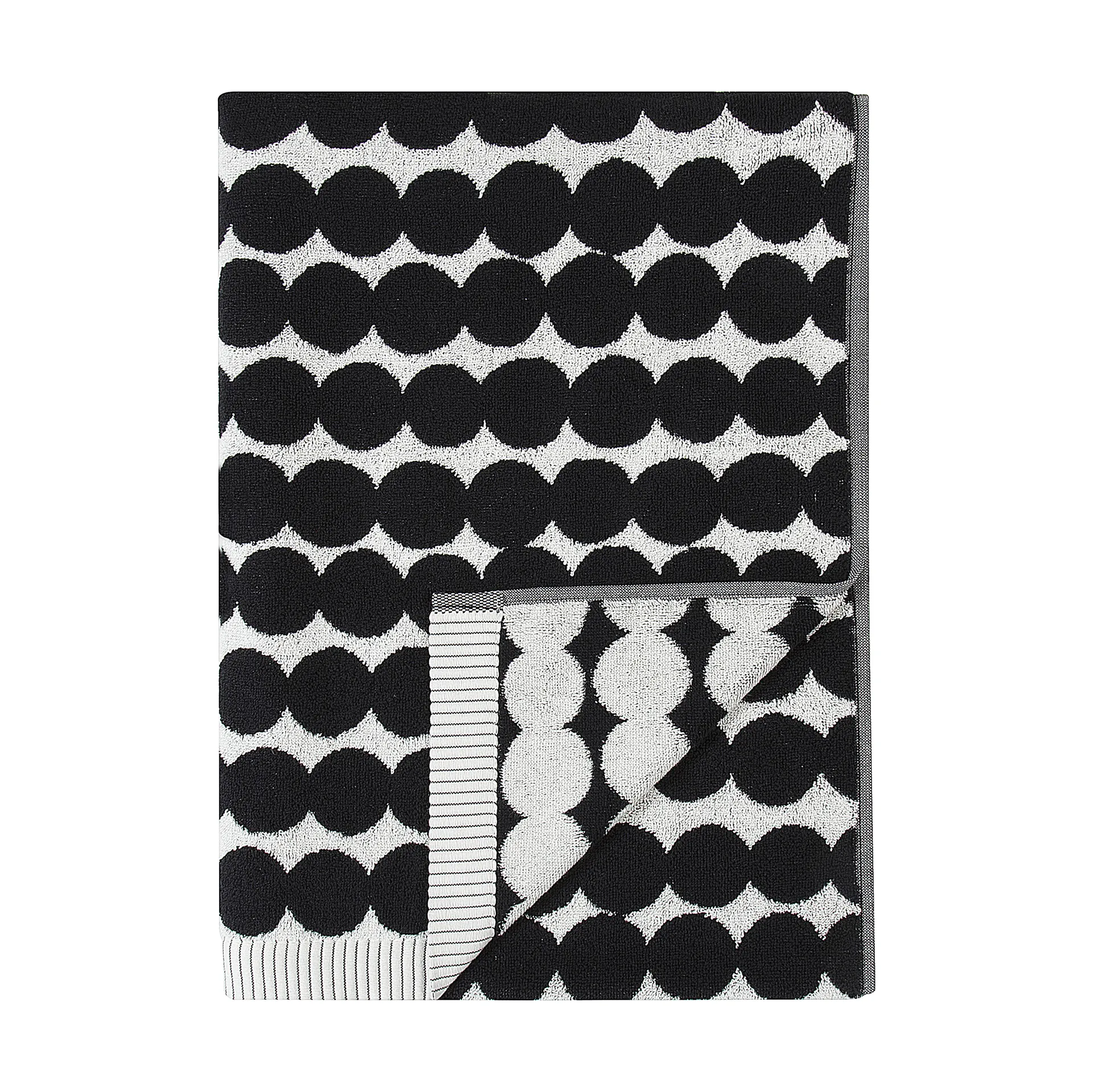 Serviette Räsymatto noire, Serviette de bain 70x150 cm Marimekko