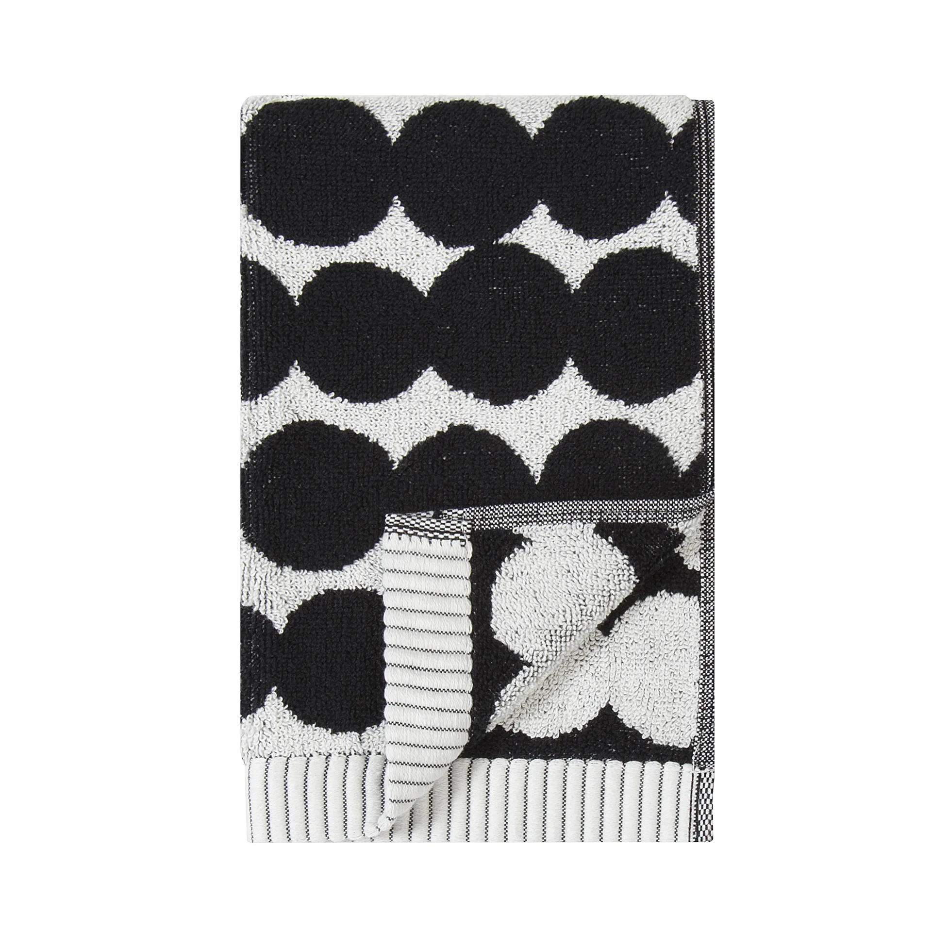 Serviette Räsymatto noire, serviette d'invité30x50 cm Marimekko