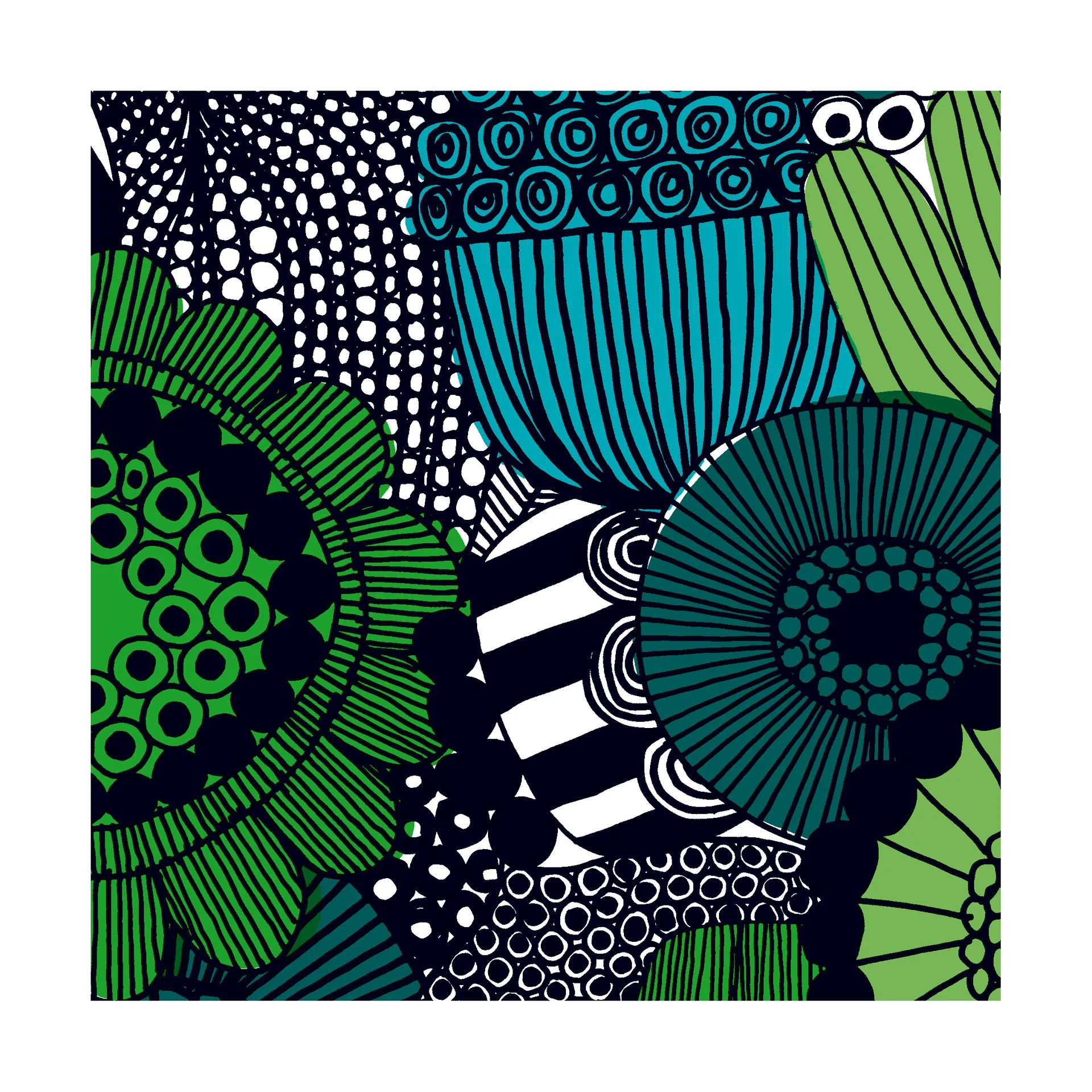 Serviette Siirtolapuutarha 33x33 cm Lot de 20, Blue-Green Marimekko