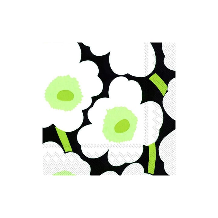 Serviette Unikko 33x33 cm Lot de 20 - Blanc-noir - Marimekko