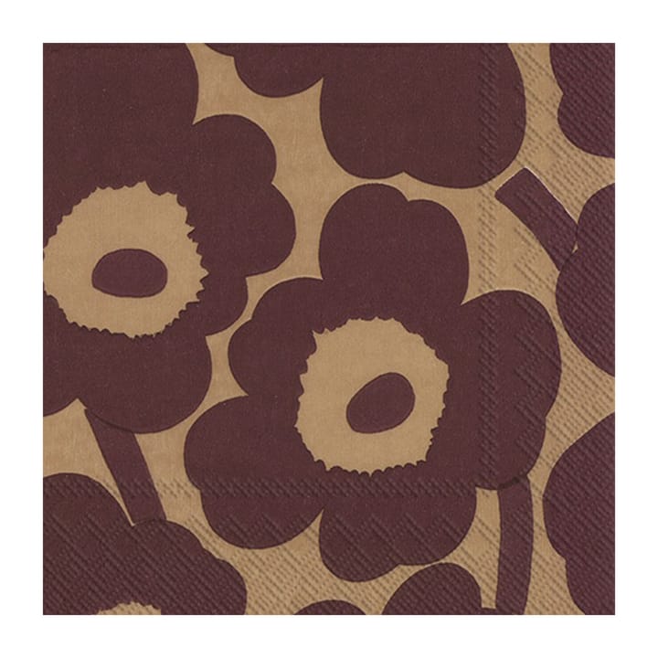 Serviette Unikko 33x33 cm Lot de 20 - Linen-bordeaux - Marimekko