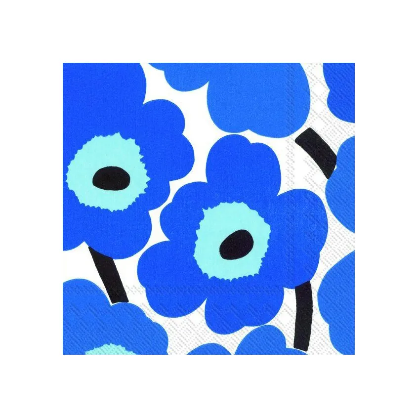 Serviette Unikko 40x40 cm Lot de 20, Bleu Marimekko