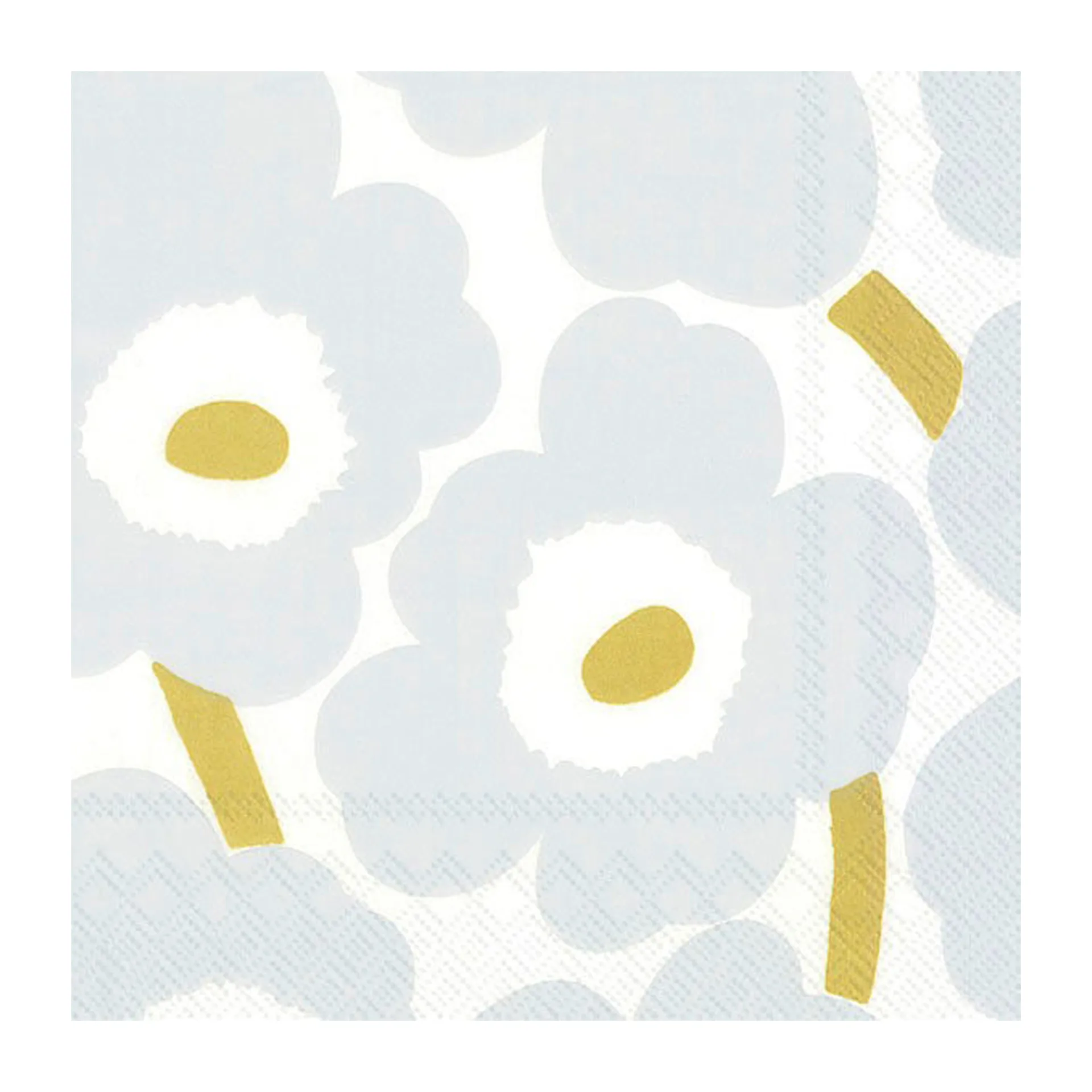 Serviette Unikko 40x40 cm Lot de 20, White-silver Marimekko
