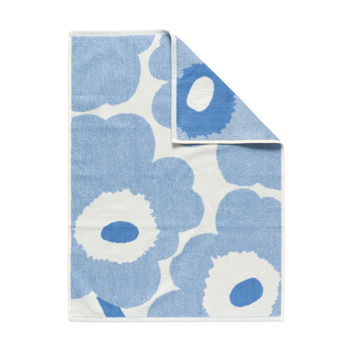 Marimekko Serviette Unikko 50x70 cm Bleu | Design Scandinave | Serviettes de toilette | Beige