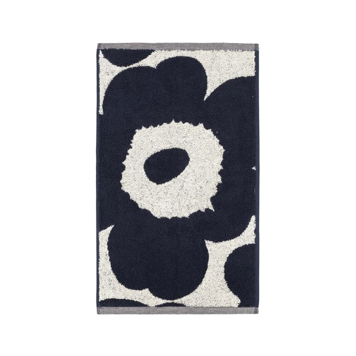 Serviette Unikko Blanc nature-bleu foncé - 30x50 cm - Marimekko