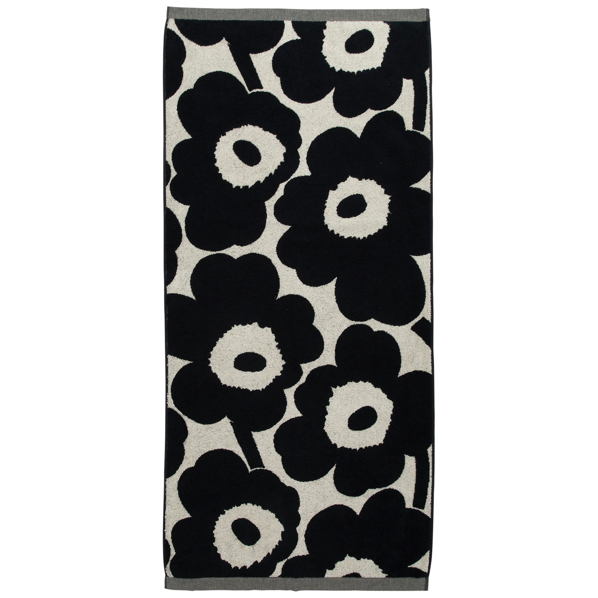 Serviette Unikko Blanc nature-bleu foncé, 70x150 cm Marimekko