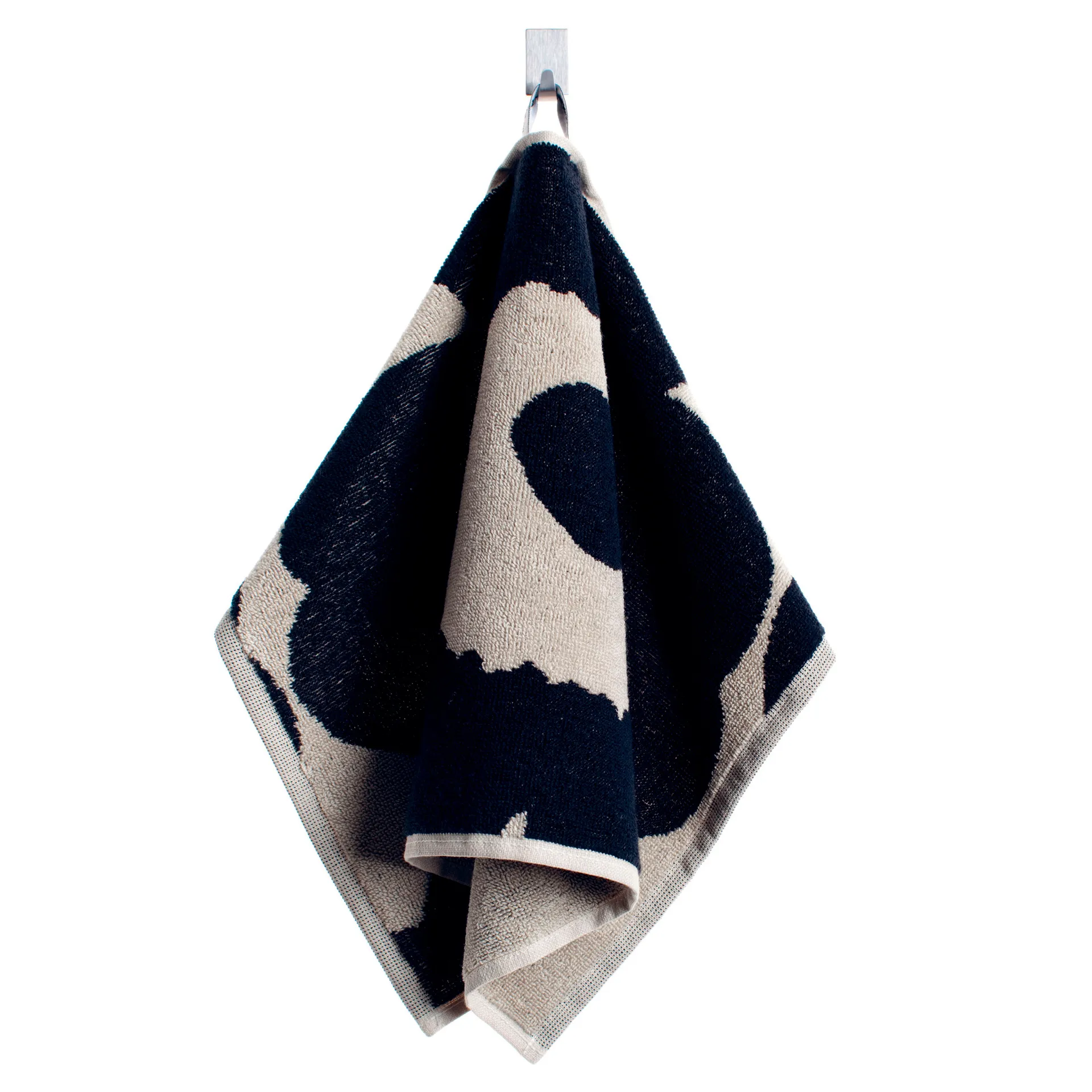 Serviette Unikko noir-sable, serviette d´invité Marimekko