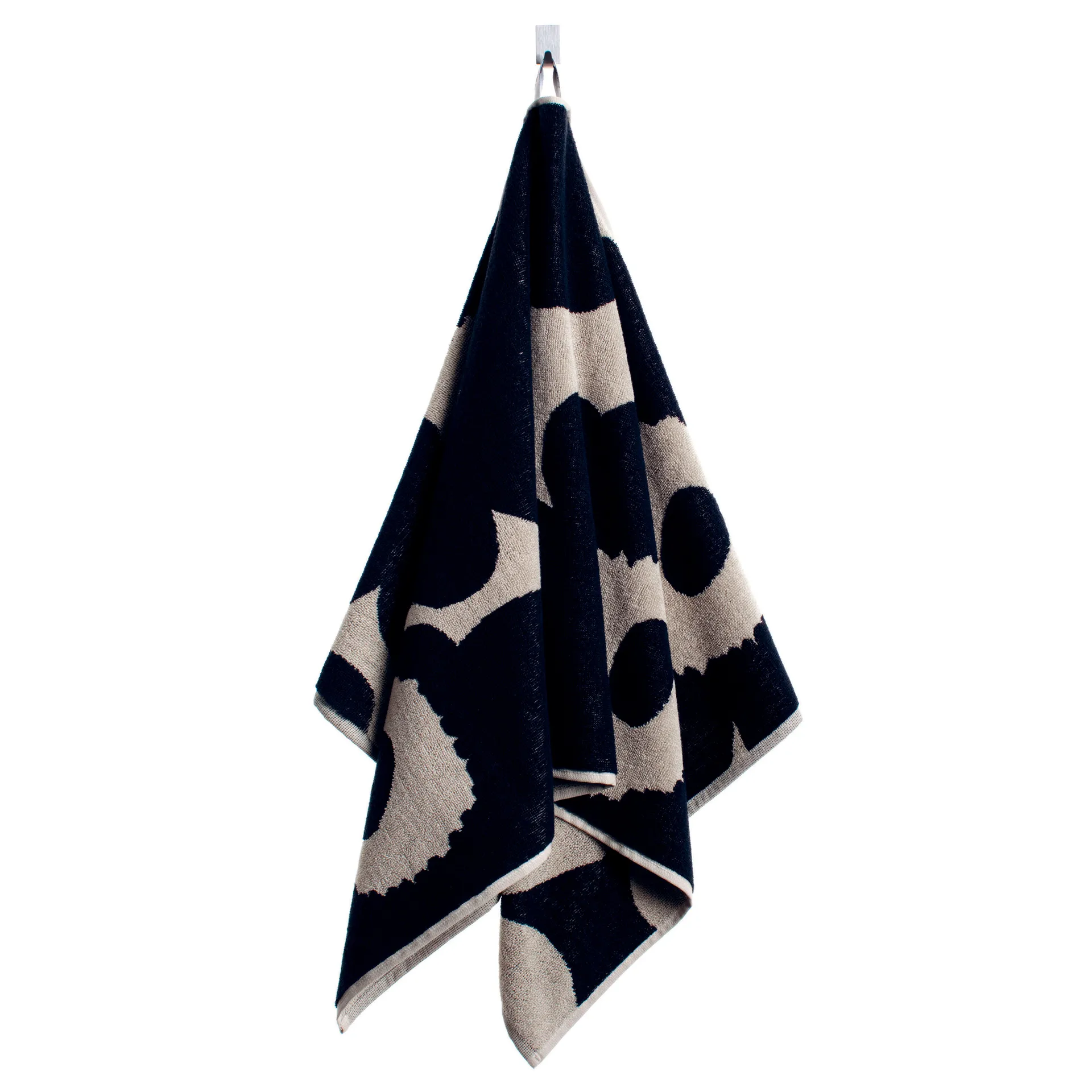 Serviette Unikko noir-sable, Serviette Marimekko