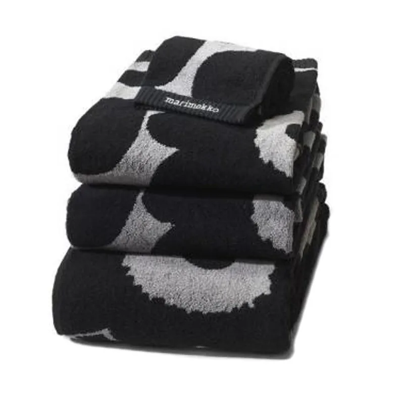 Serviette Unikko noir-sable, Serviette Marimekko