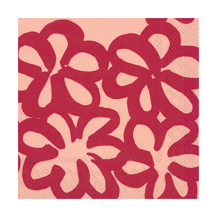 Serviettes Jättikukka 33x33 cm, lot de 20, Rose Marimekko