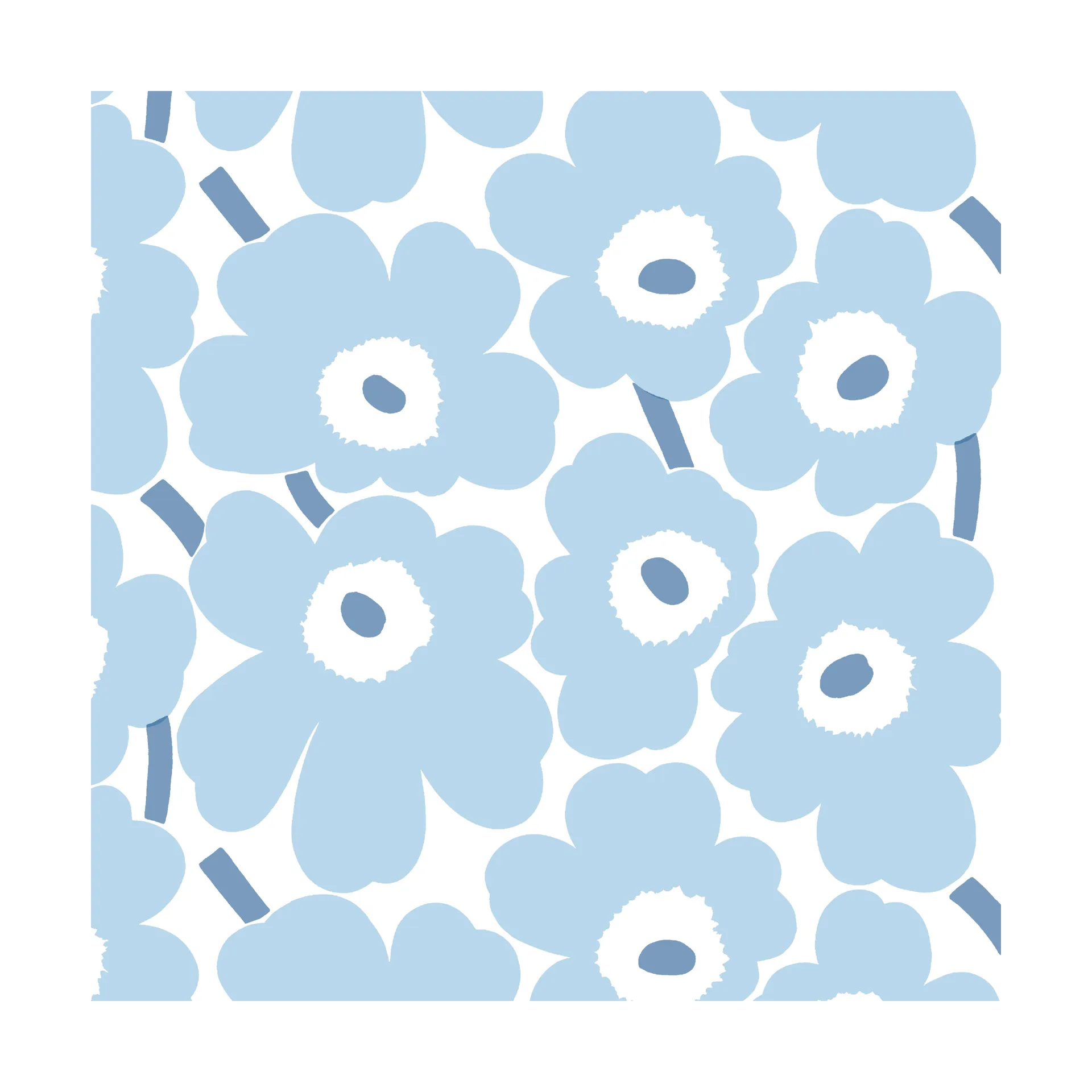 Serviettes Mini Unikko, Lot de 20, Light Blue-White Marimekko