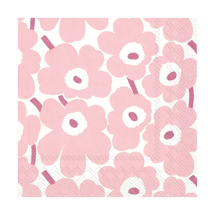 Serviettes Mini Unikko, Lot de 20, Light Rose Marimekko