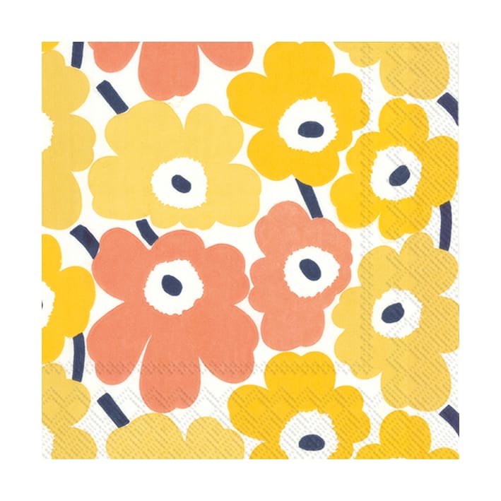 Serviettes Mini Unikko, lot de 20 - Yellow - Marimekko