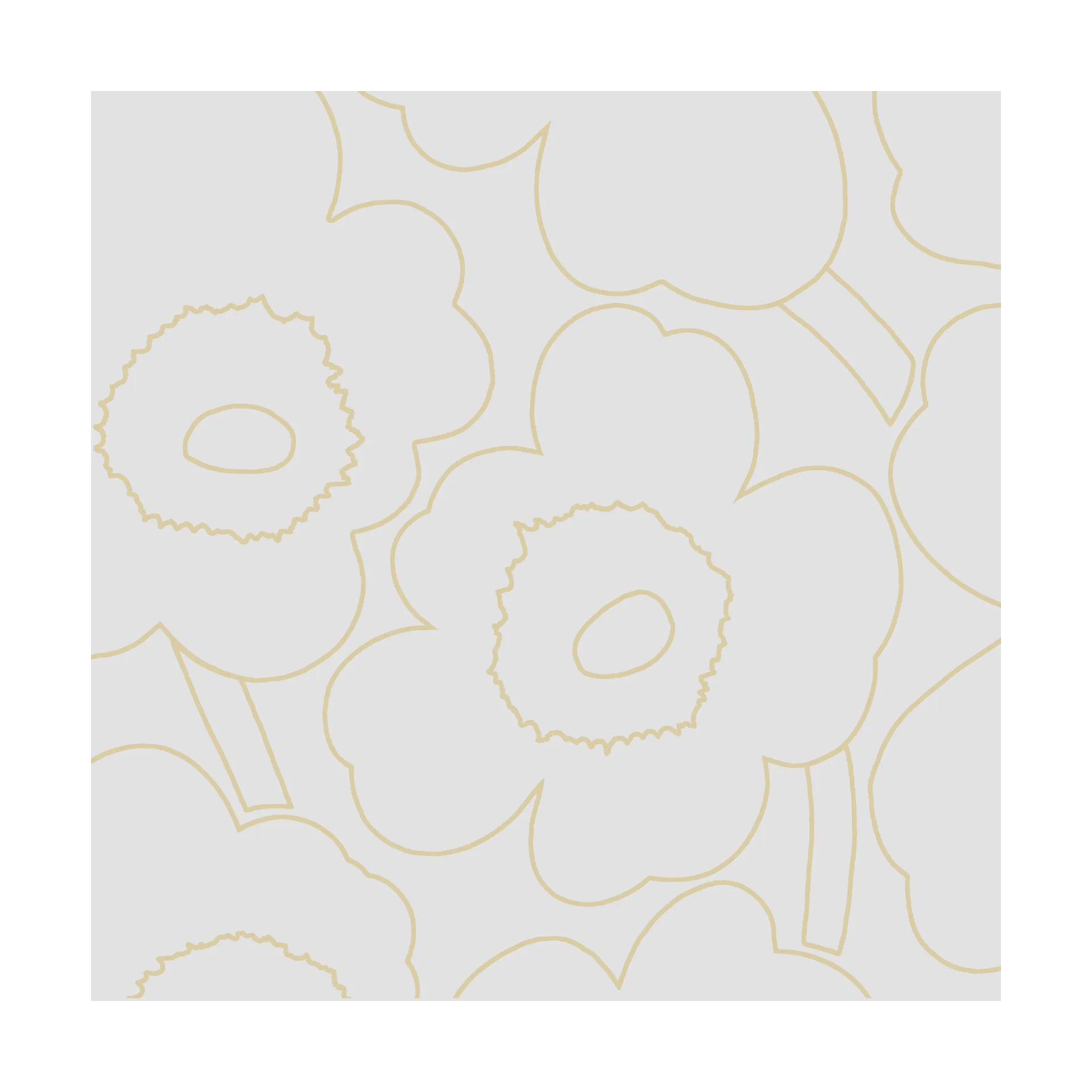 Serviettes Piirto Unikko 33x33 cm , Pack de 20, Cream Gold Marimekko