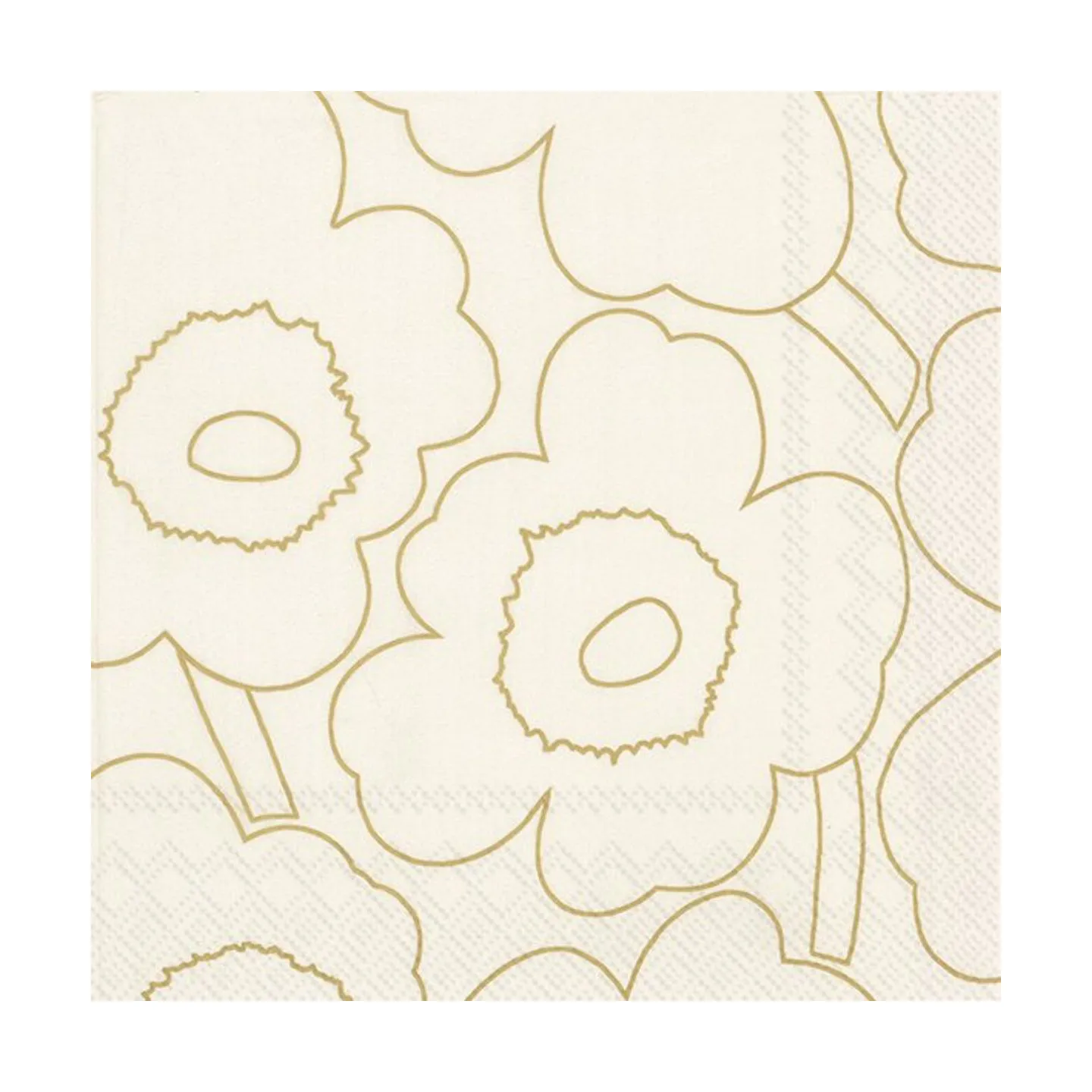 Serviettes Piirto Unikko 33x33 cm , Pack de 20, Or Marimekko