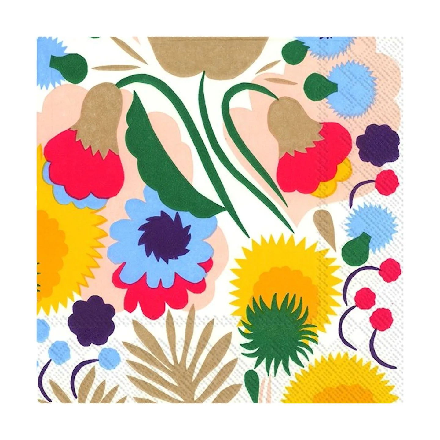 Serviettes Pikkukellukka 33x33 cm, Lot de 20, Multi Marimekko