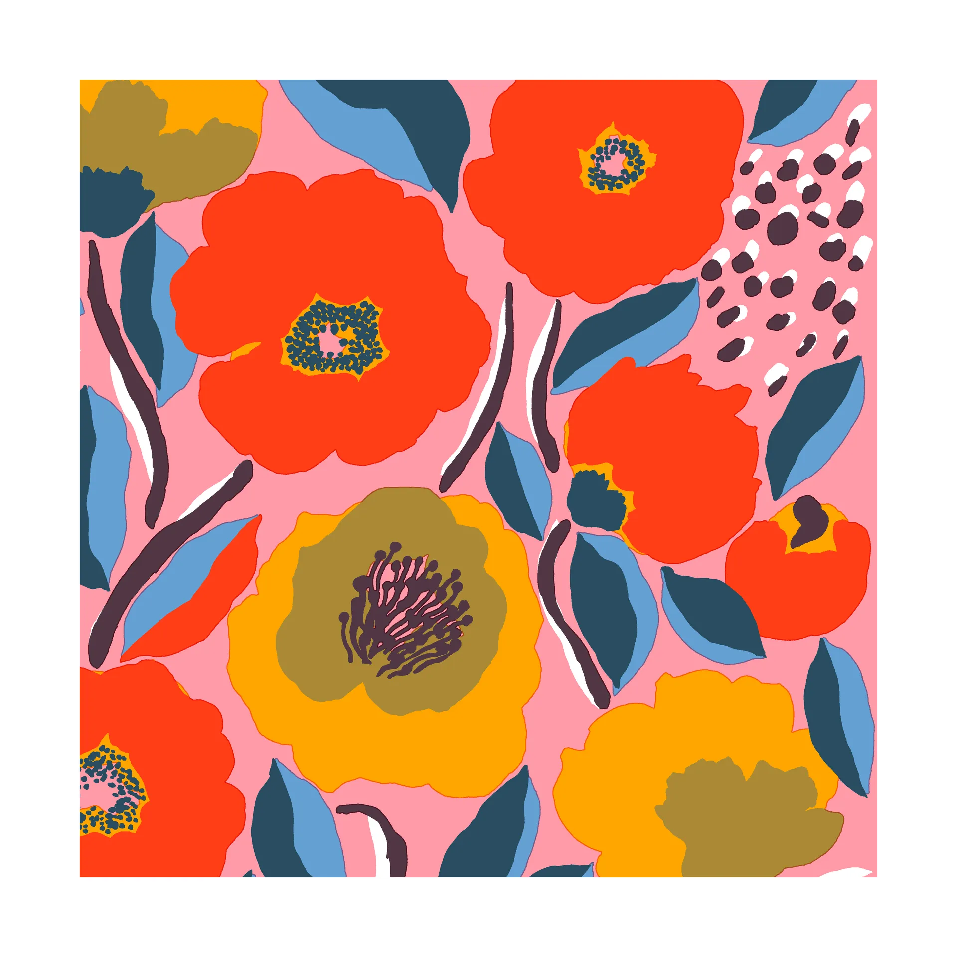 Serviettes Roserium 33x33 cm, Lot de 20, Pink Marimekko
