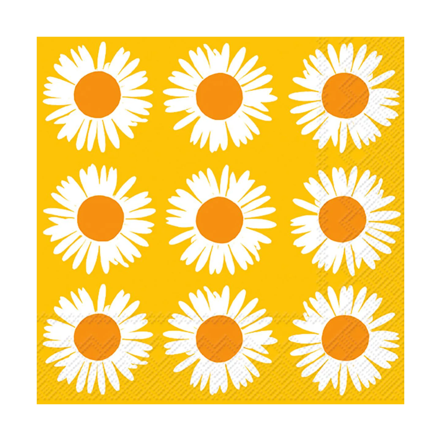 Serviettes tournesol 33x33 cm, Pack de 20, Orange-jaune Marimekko