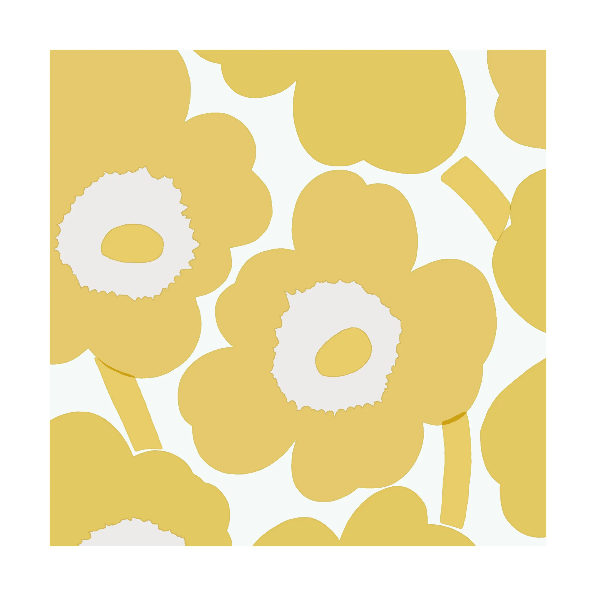 Serviettes Unikko 33x33 cm, Lot de 21, Gold Marimekko