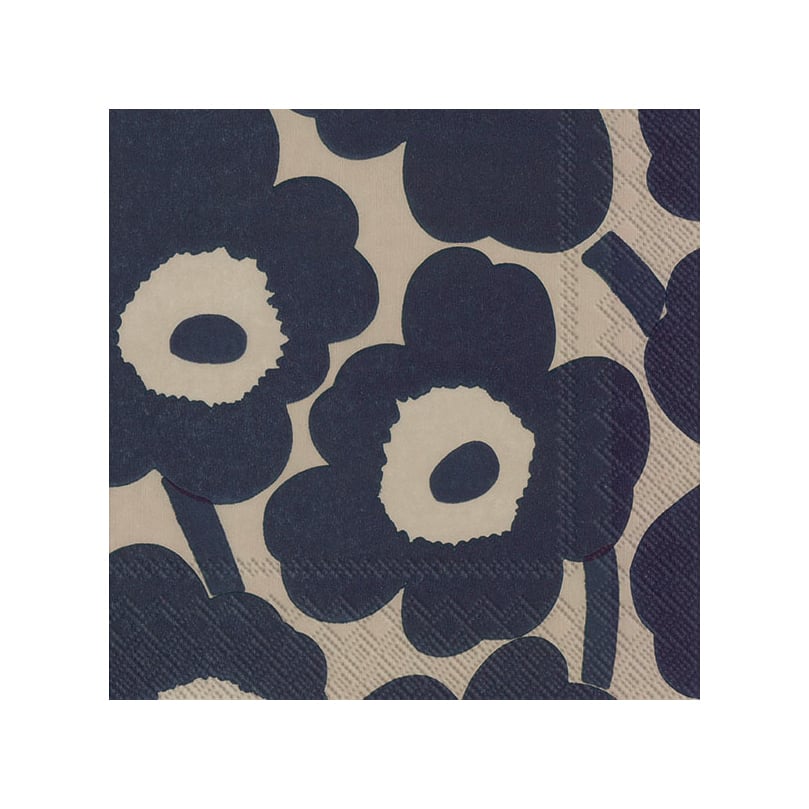 Marimekko Serviettes Unikko 33x33 cm, Lot de 21 Linen-blue