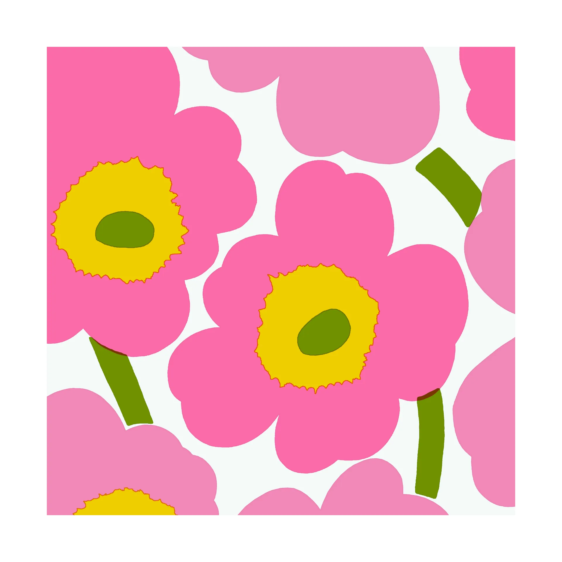 Serviettes Unikko 33x33 cm, Lot de 21, Pink Marimekko