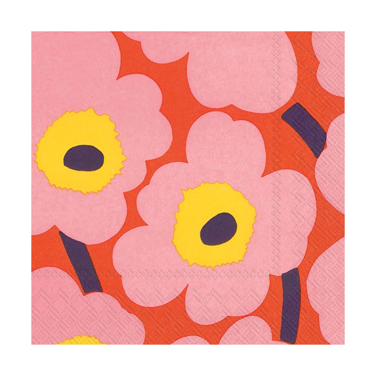 Marimekko Serviettes Unikko 33x33 cm, Lot de 21 Rose-orange