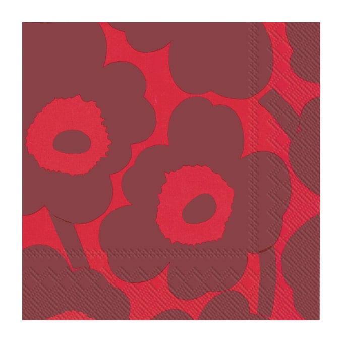Marimekko Serviettes Unikko 33x33 cm, Lot de 21 Rouge-rouge