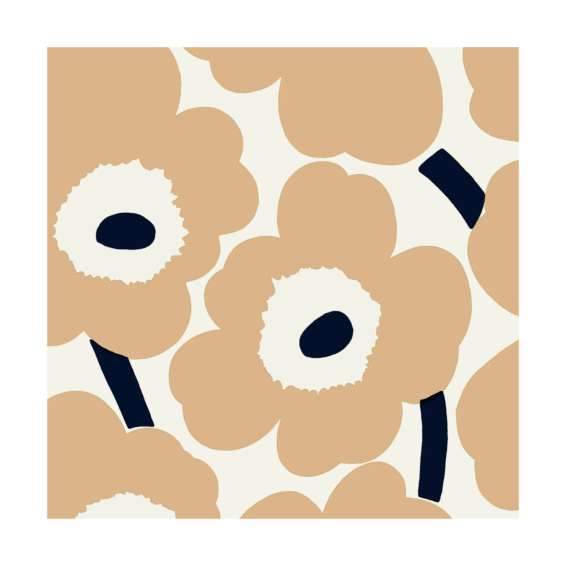 Serviettes Unikko 33x33 cm, Lot de 21, Sand-brown Marimekko