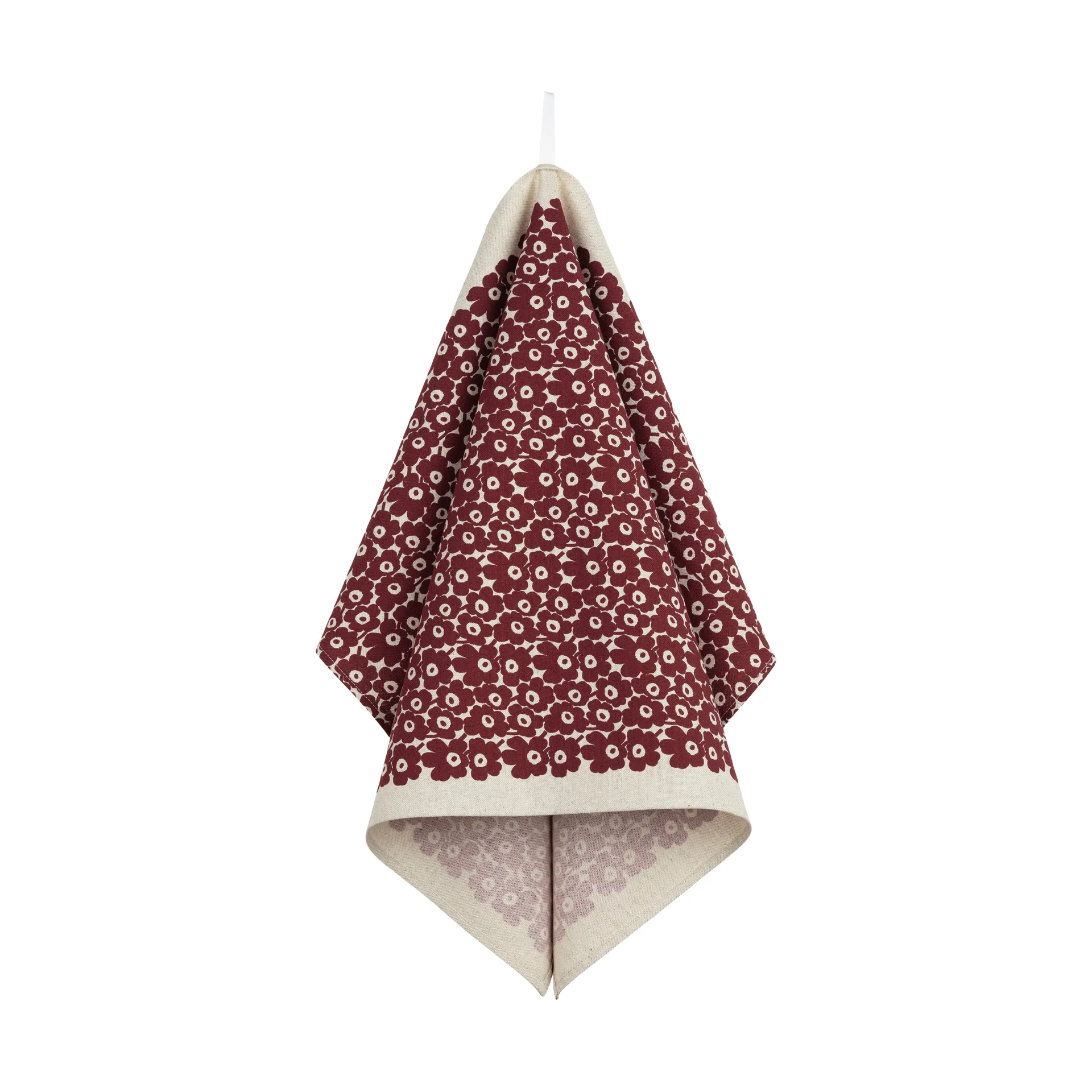 Set de cuisine Pikkuinen Unikko 3 pièces, Linen-bordeaux Marimekko