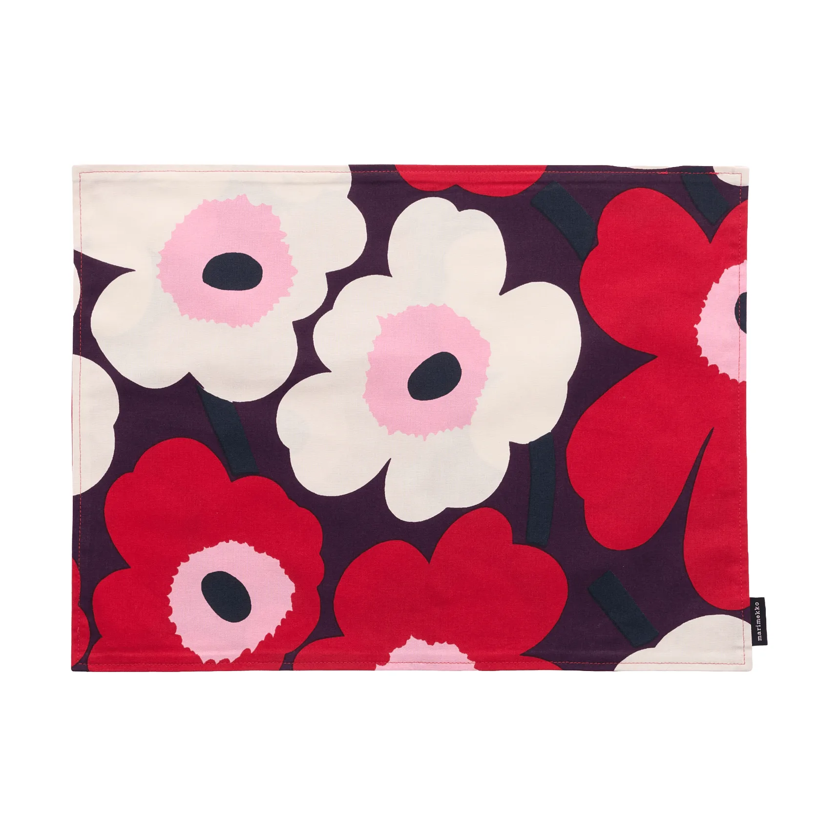 Set de dessous de plat Pieni Unikko en acrylique, Plum-cranberry-off white-rose Marimekko