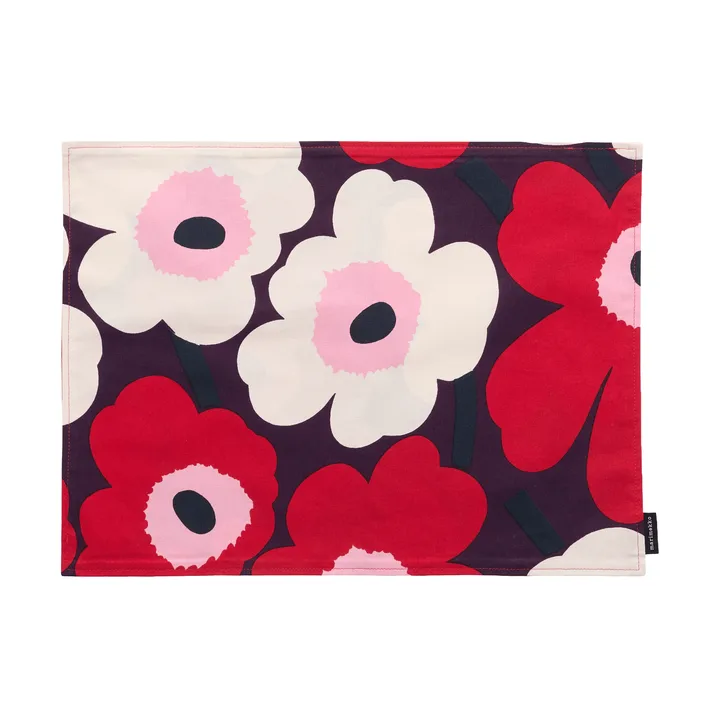 Set de dessous de plat Pieni Unikko en acrylique - Plum-cranberry-off white-rose - Marimekko