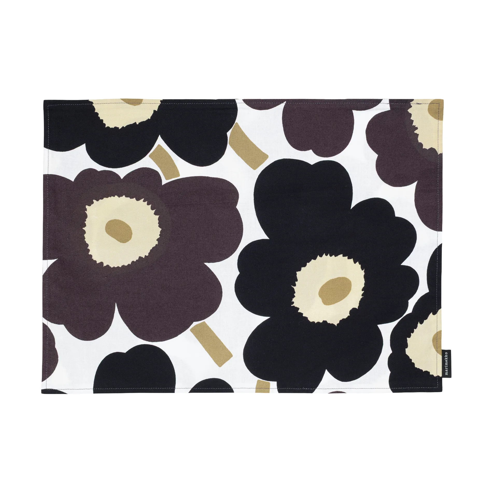 Set de dessous de plat Pieni Unikko en acrylique, White-dark grey-beige Marimekko