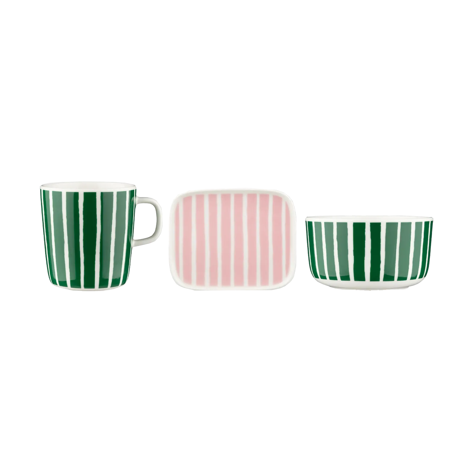 Set de petit-déjeuner Piccolo 3 pièces, Vert-rose Marimekko