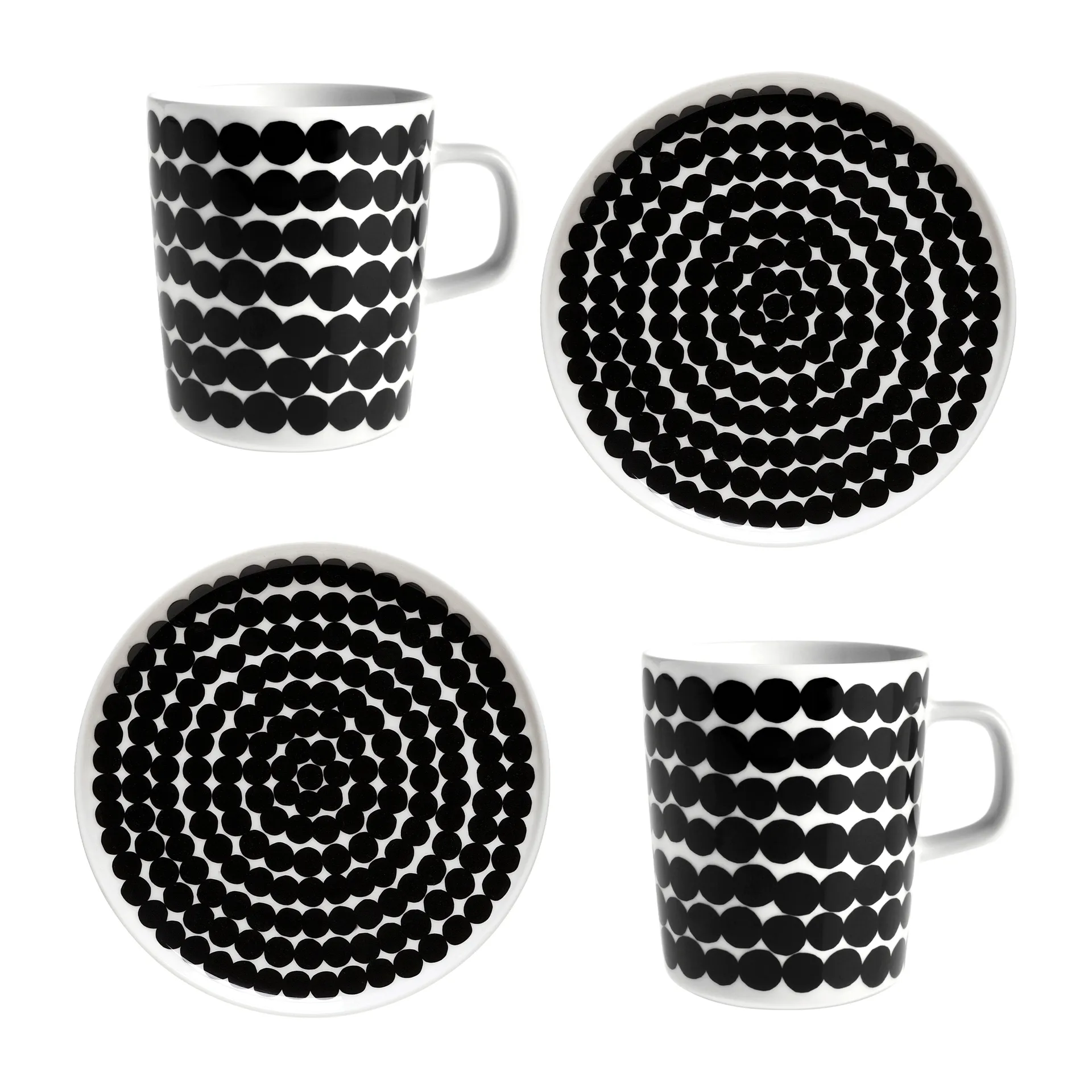 Set de petit-déjeuner Räsymatto, Blanc-noir Marimekko