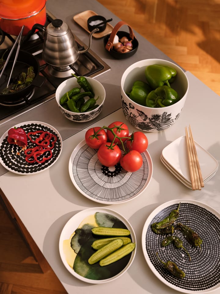 Set de petit-déjeuner Räsymatto - Blanc-noir - Marimekko