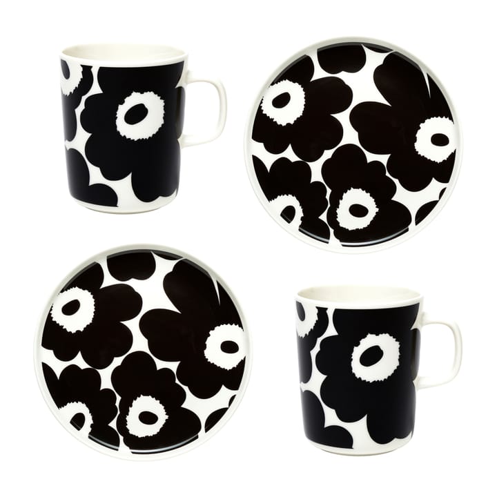 Set de petit-déjeuner Unikko - Blanc-noir - Marimekko