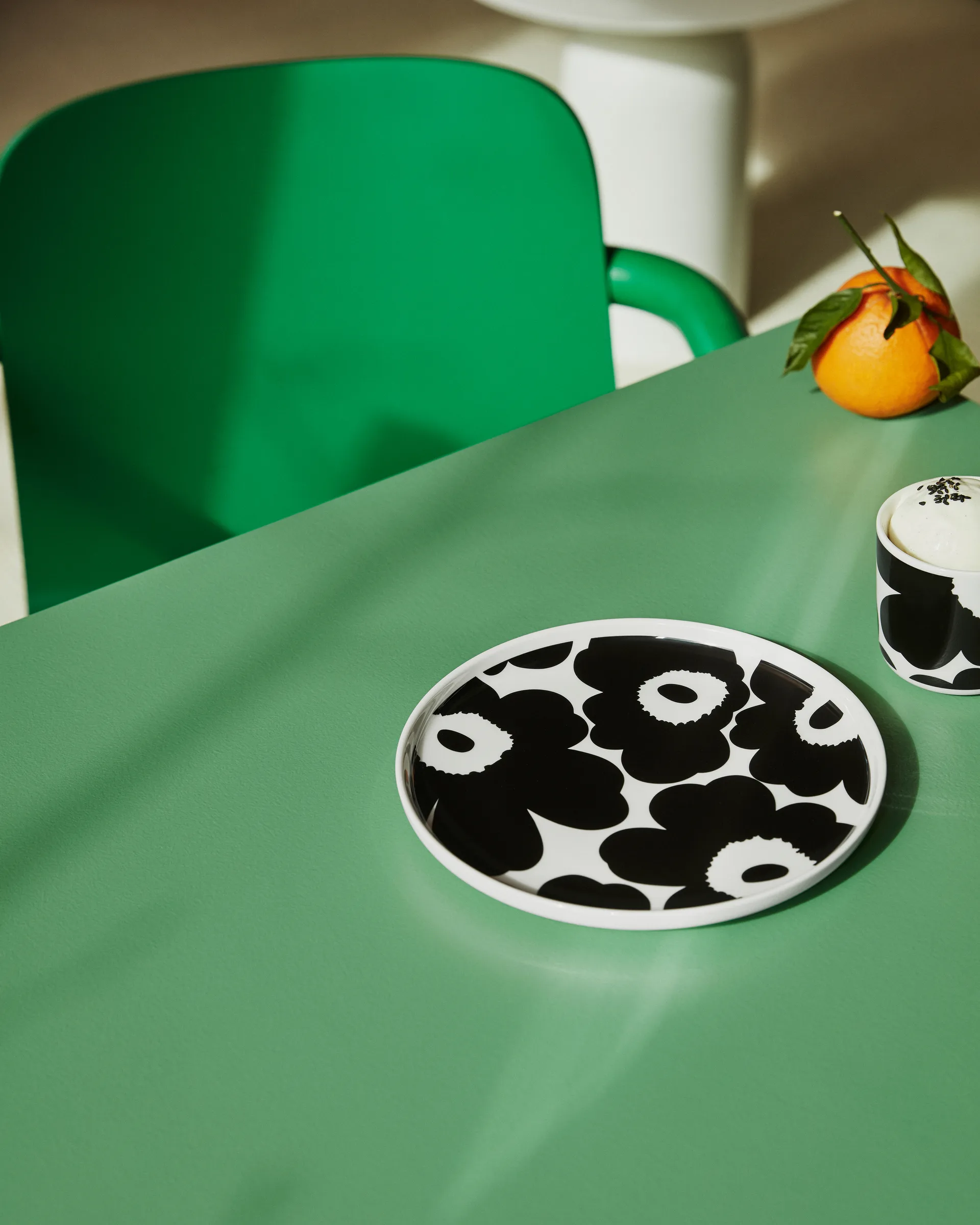 Set de petit-déjeuner Unikko, Blanc-noir Marimekko