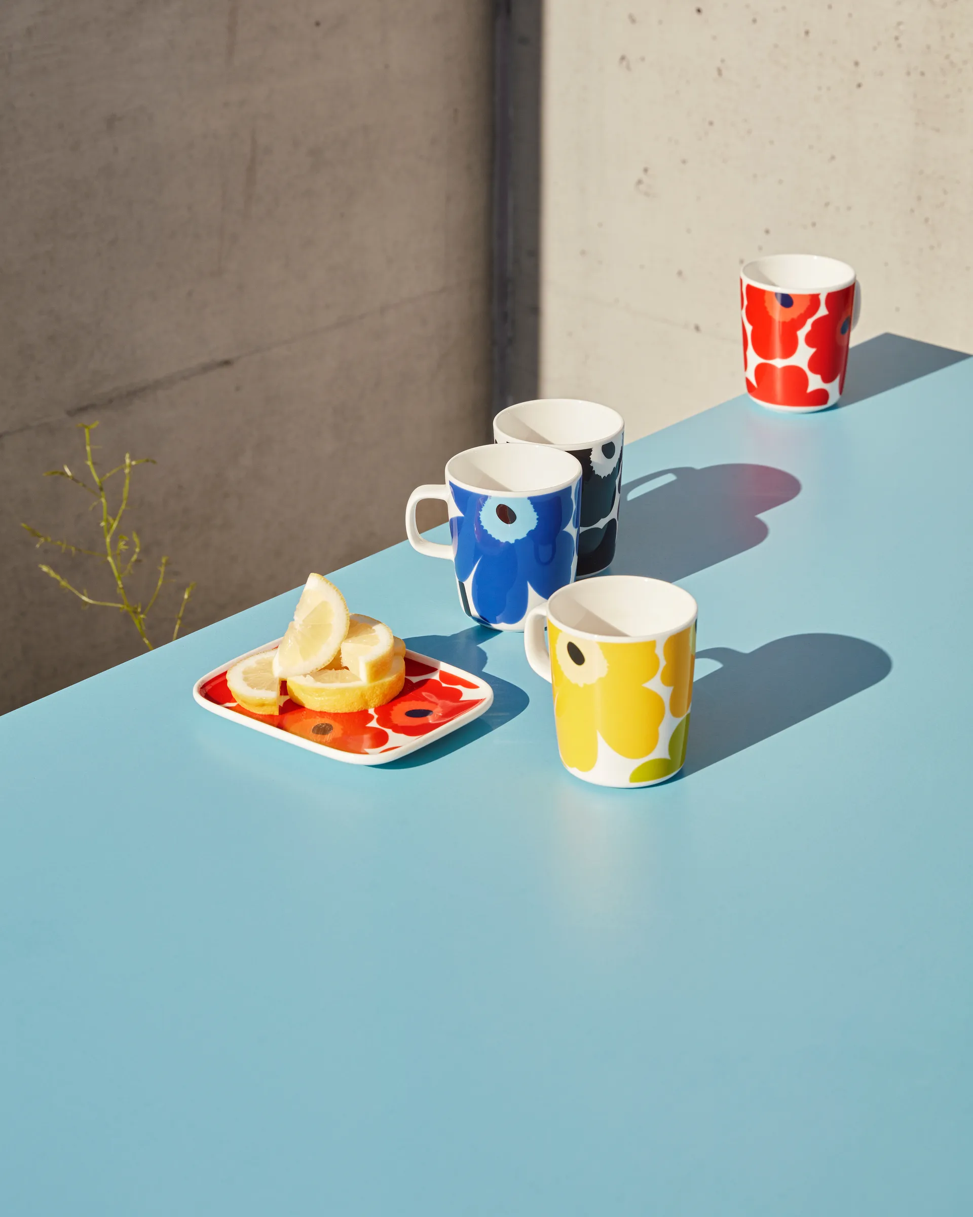 Set de petit-déjeuner Unikko, Blanc-noir Marimekko