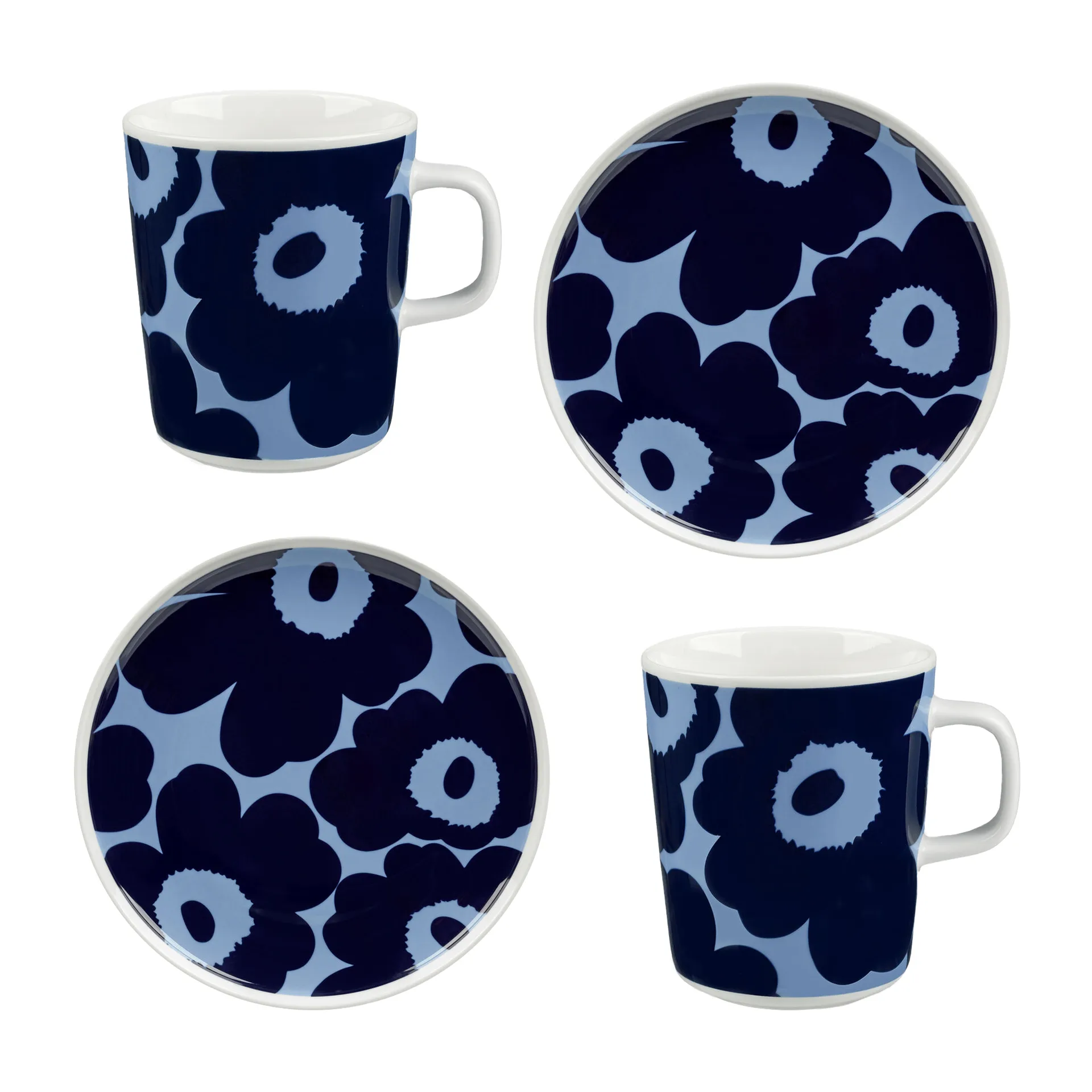 Set de petit-déjeuner Unikko, Bleu Marimekko