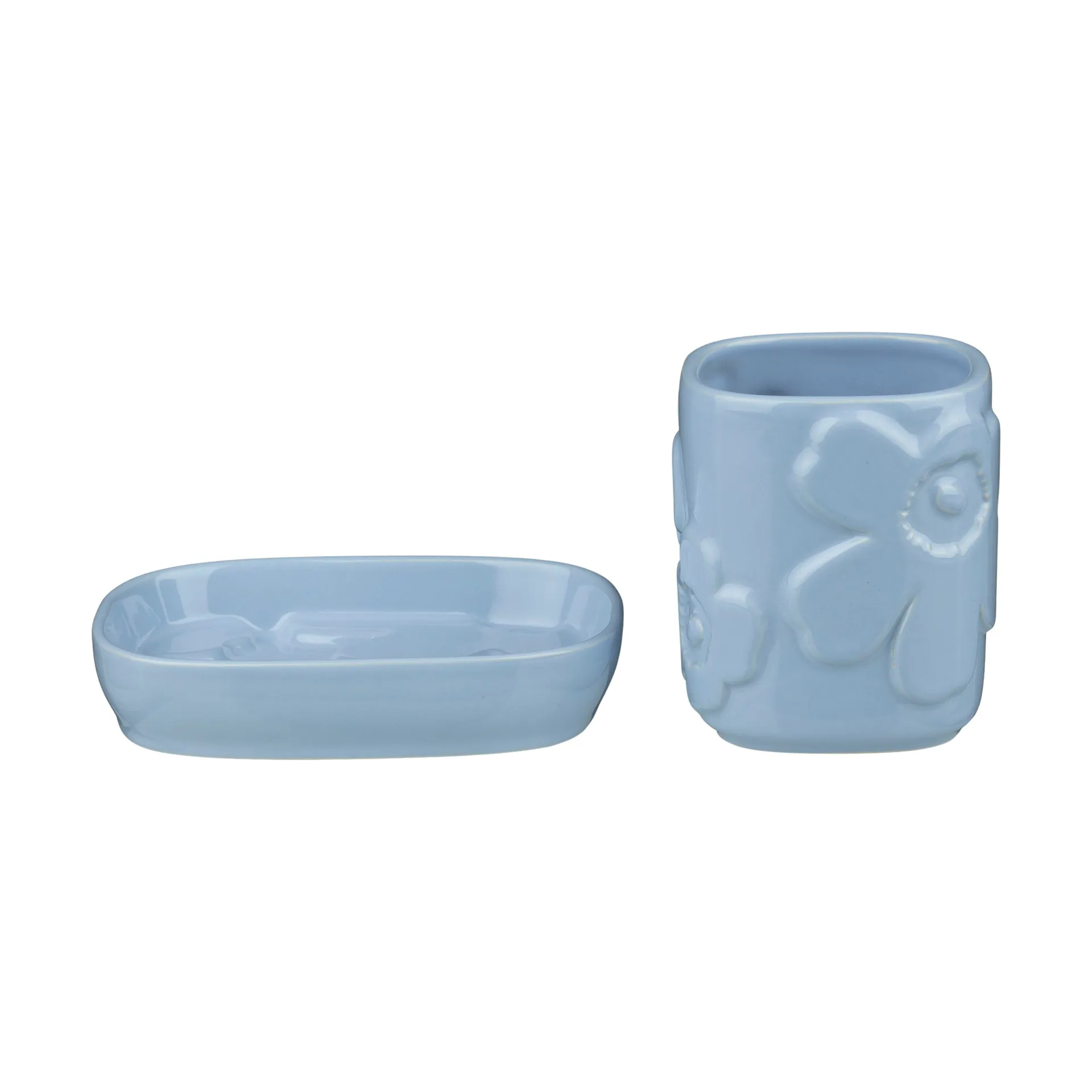 Set de salle de bain Unikko 2 pièces, Bleu Marimekko
