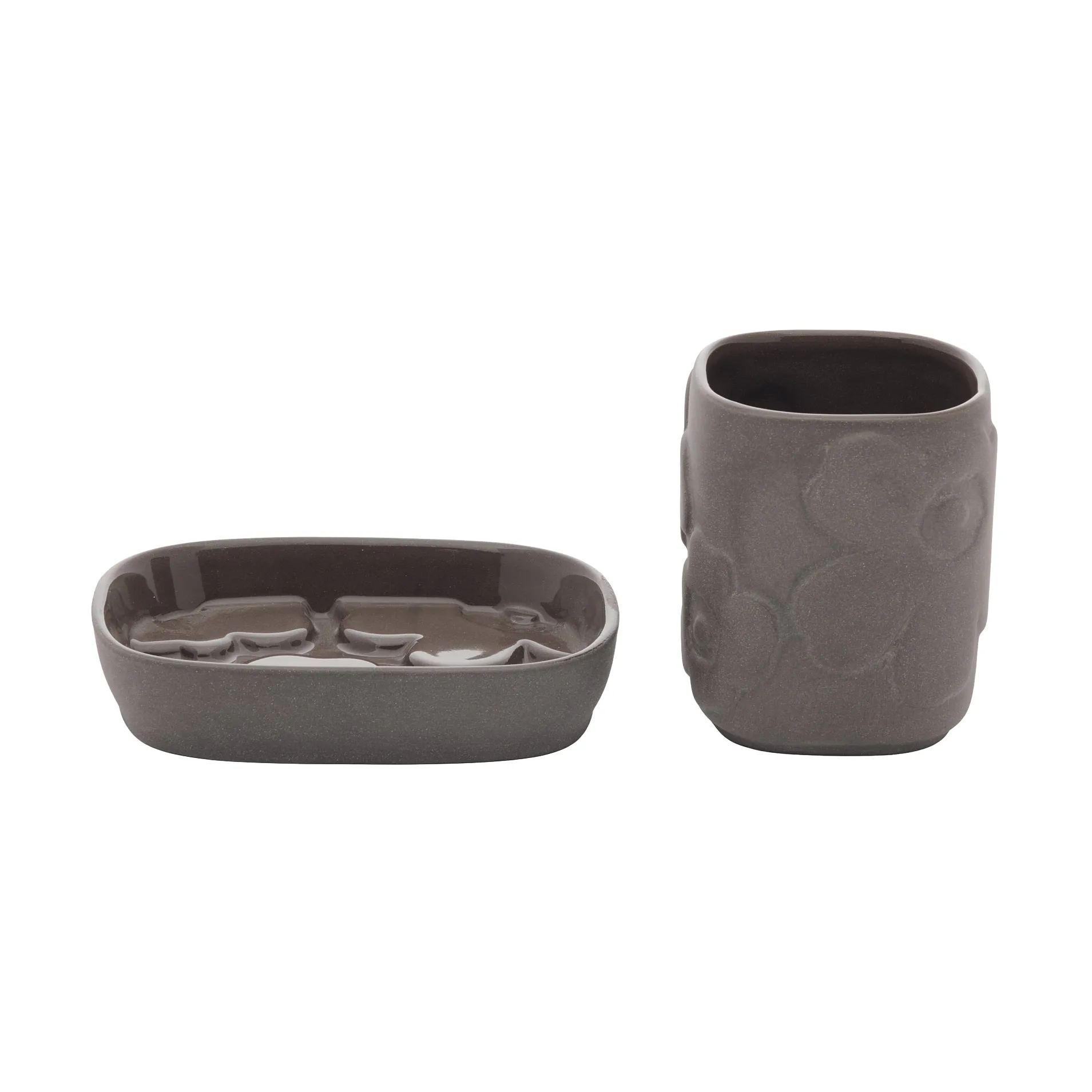 Set de salle de bain Unikko 2 pièces, roche volcanique Marimekko