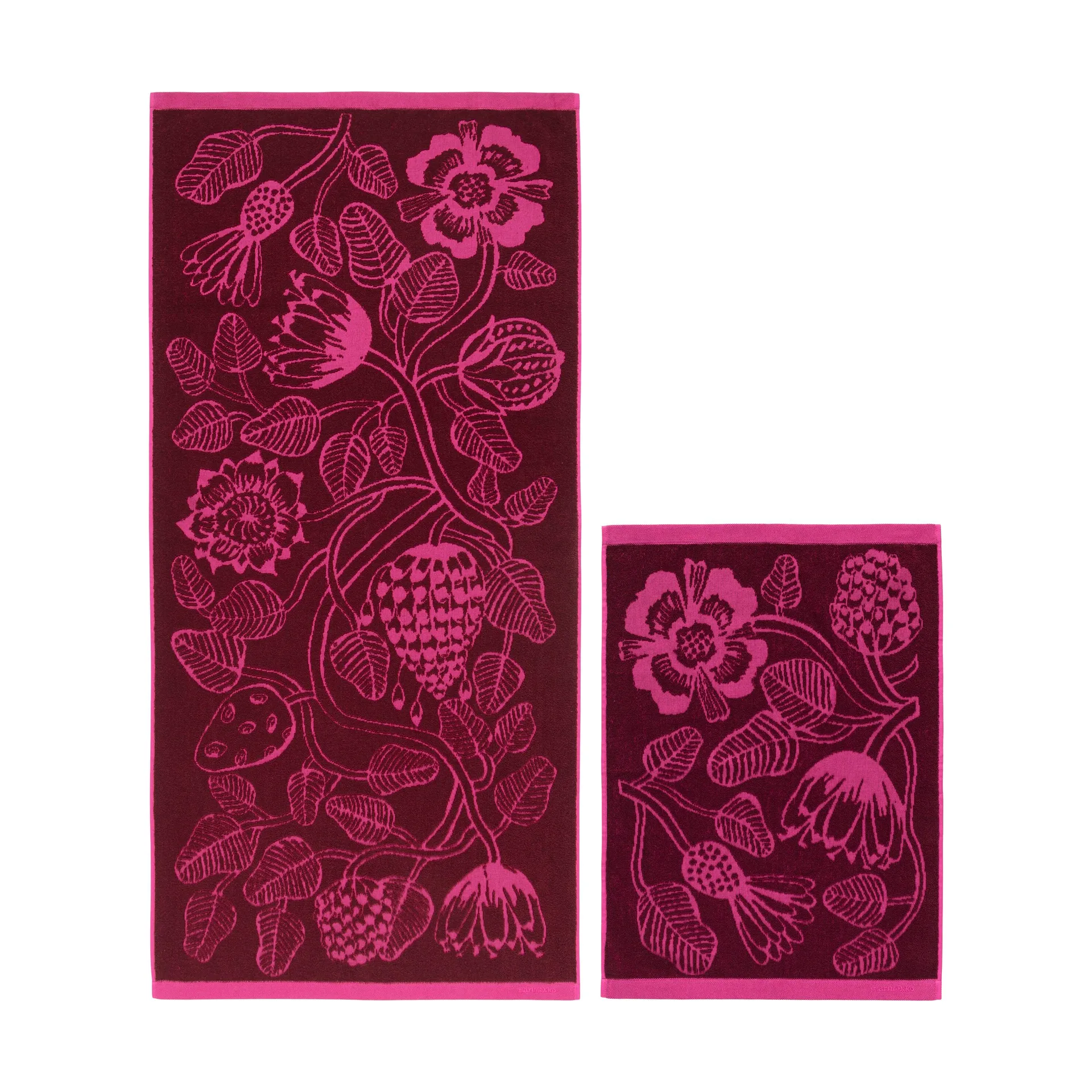 Set de serviettes Tiara 2 pièces, Bordeaux-rose Marimekko