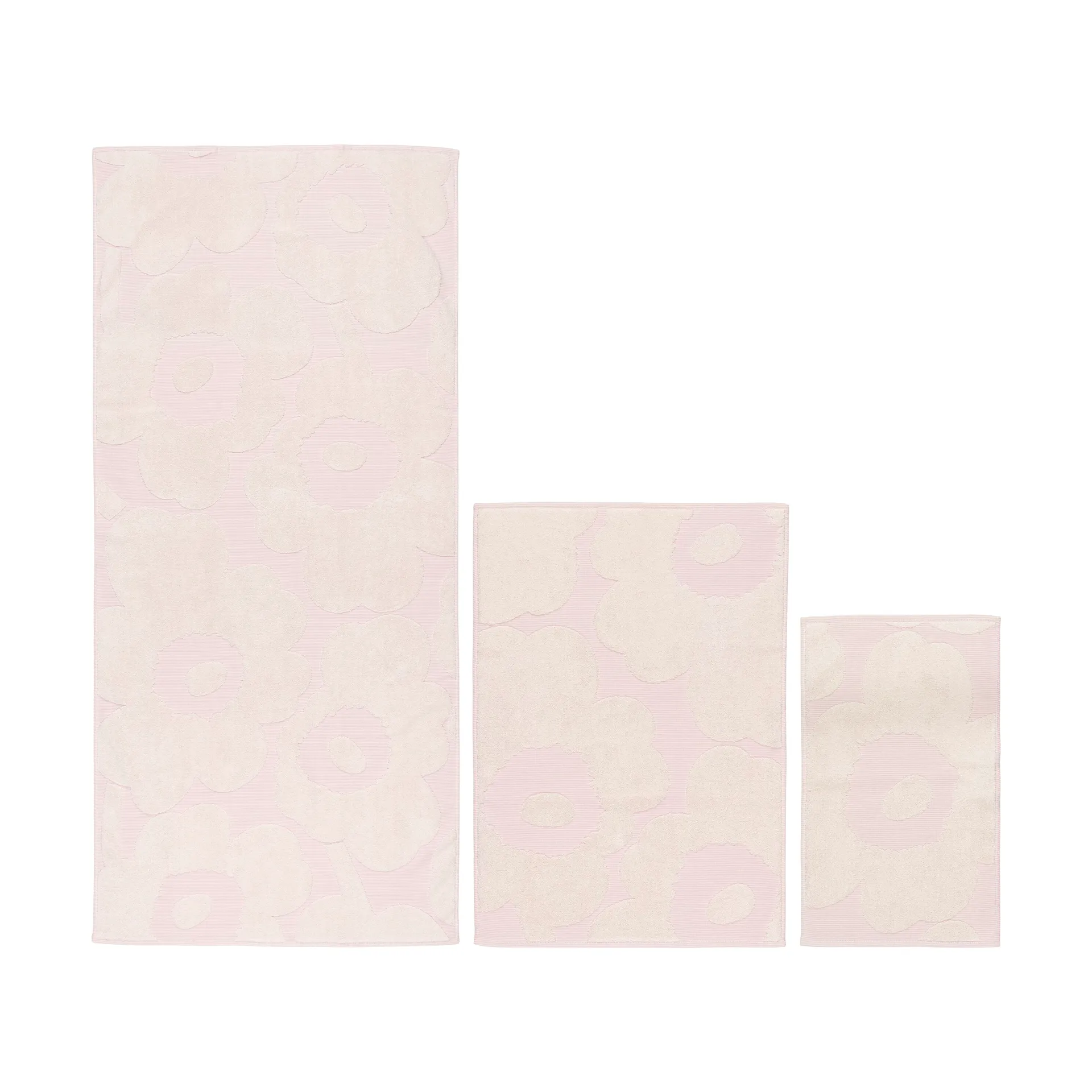 Set de serviettes Unikko 3 pièces, White-light pink Marimekko