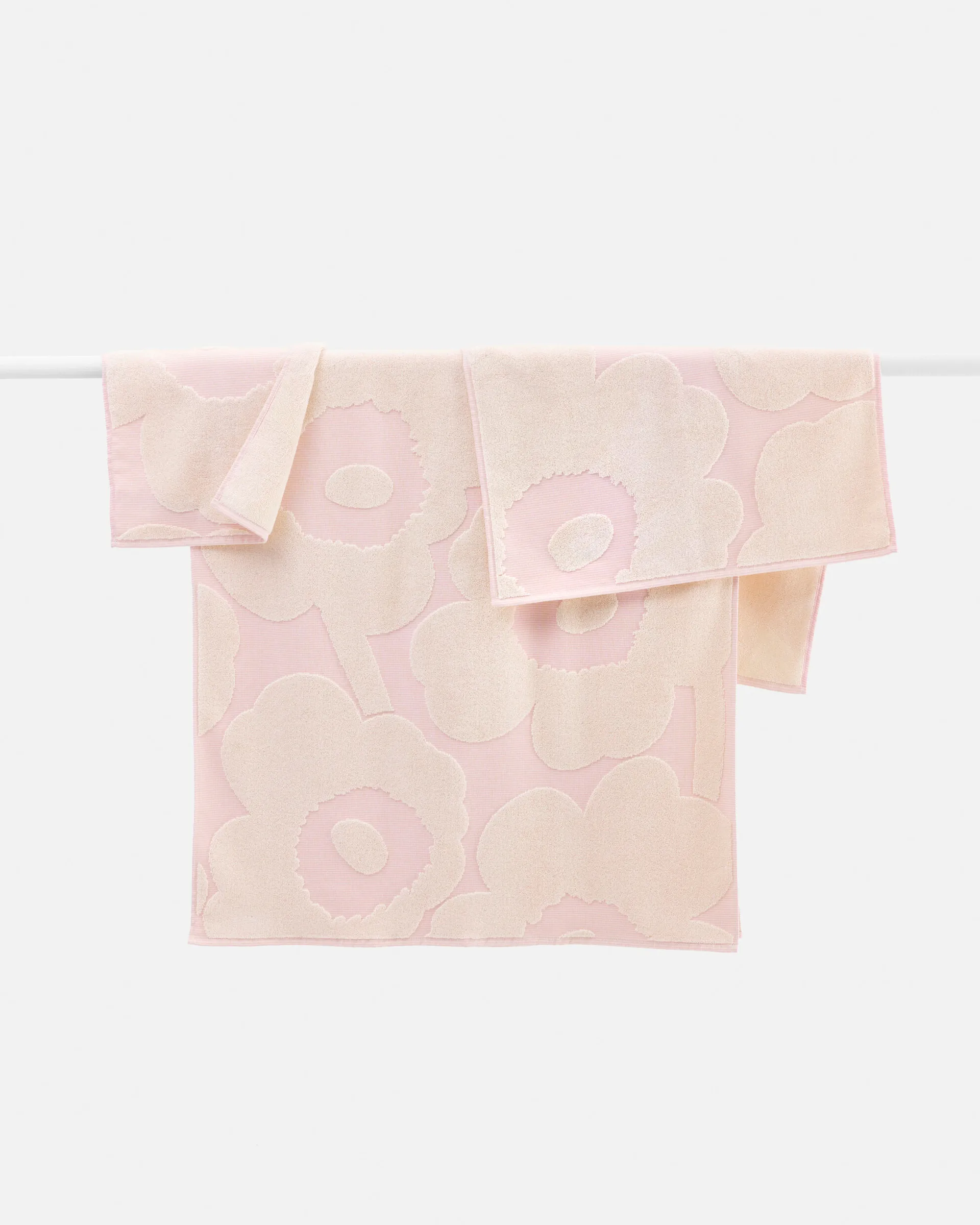 Set de serviettes Unikko 3 pièces, White-light pink Marimekko