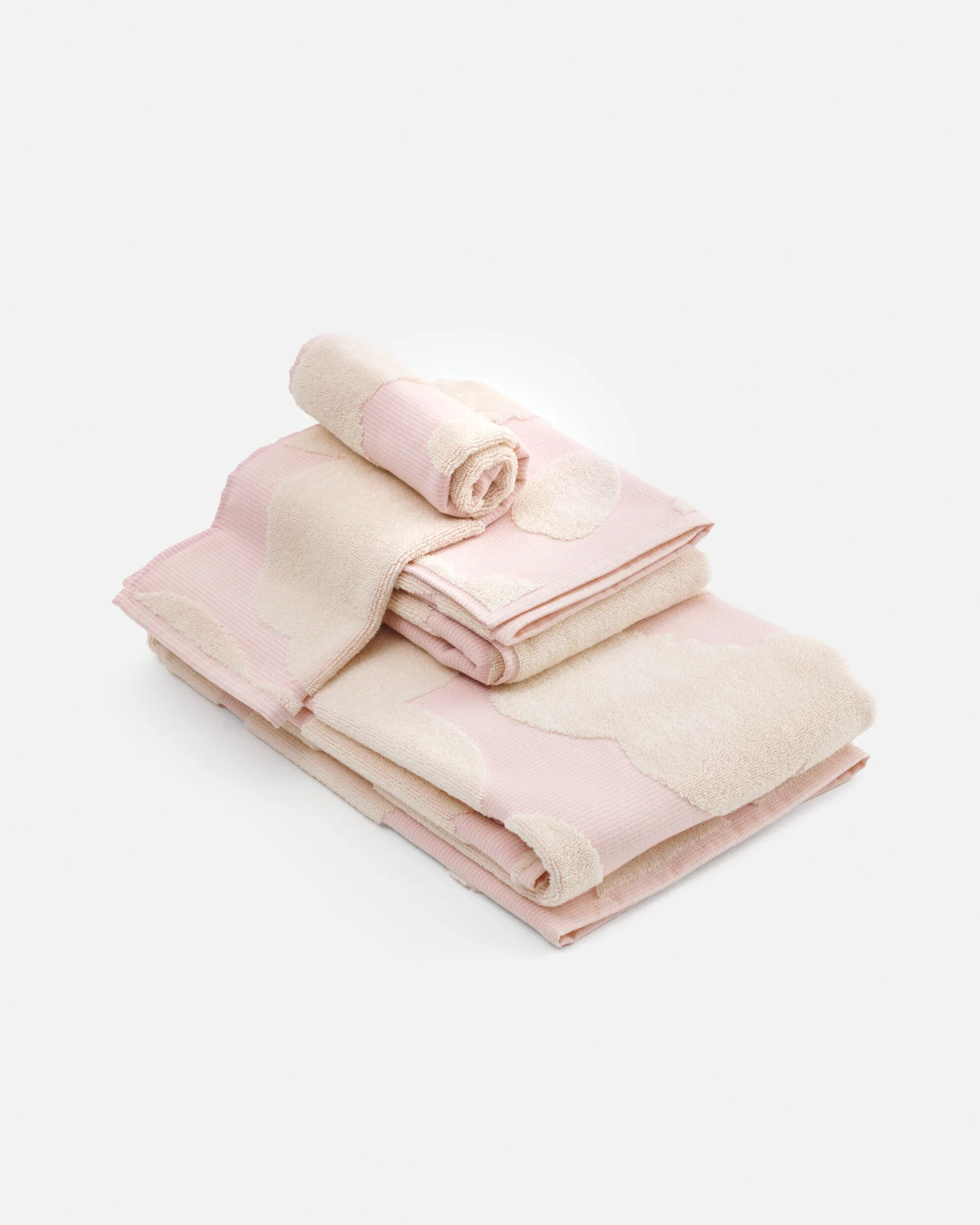 Set de serviettes Unikko 3 pièces, White-light pink Marimekko