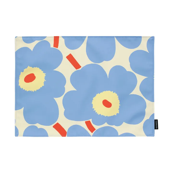 Set de table Pieni Unikko - Off white-light blue-melon-orange red, 31x42 cm - Marimekko