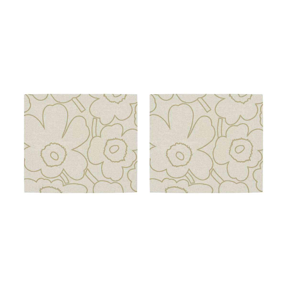 Marimekko Set de table Piirto Unikko 35x40 cm, lot de 2 Linen-gold