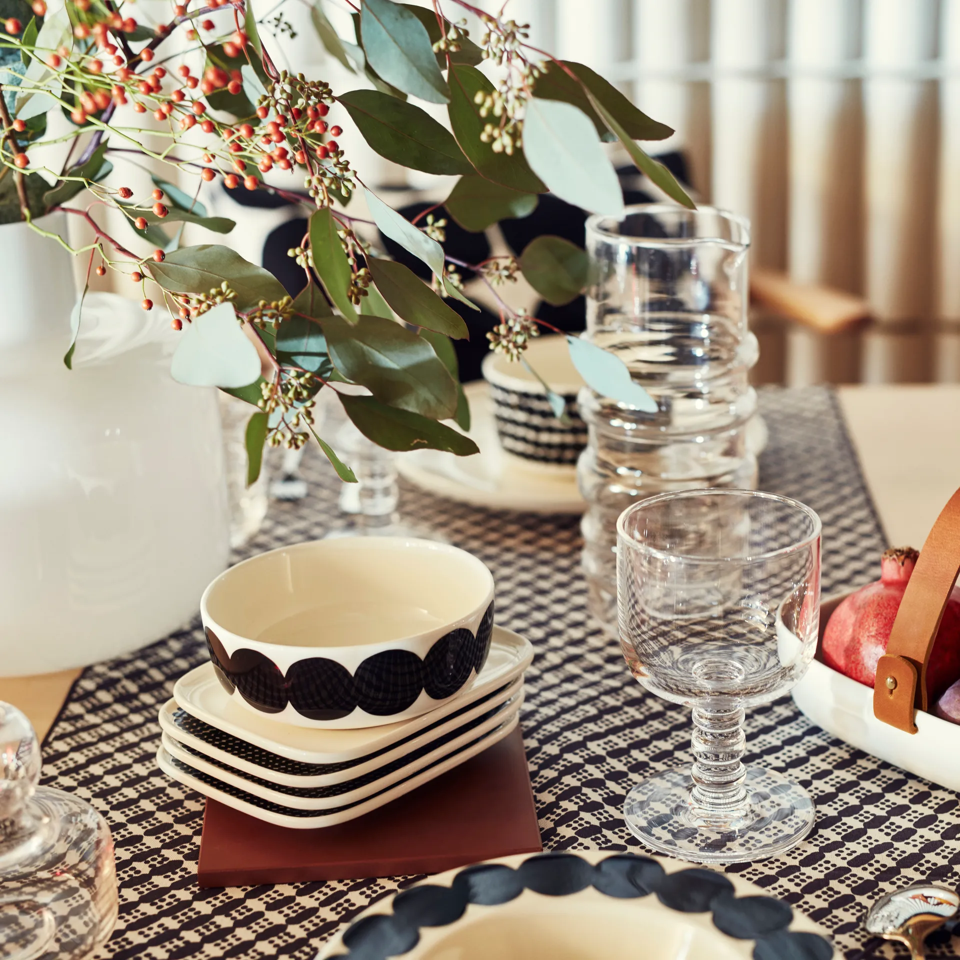 Soucoupe Räsymatto 15x12 cm, noir-blanc Marimekko